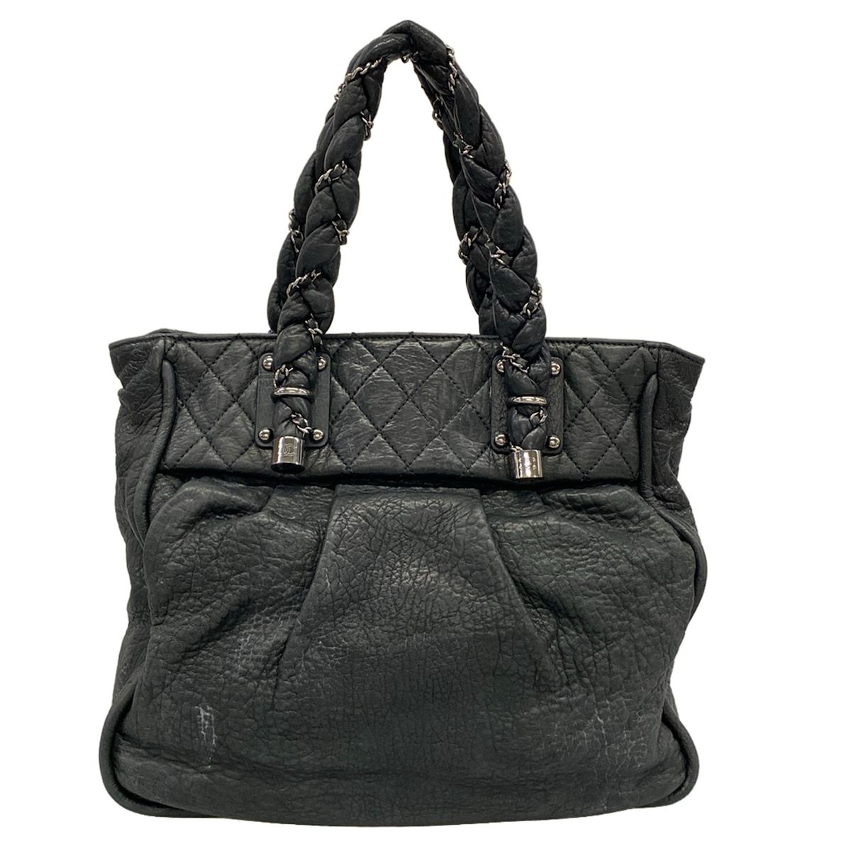 Chanel Tote Bag Ladyblade Black Silver Leather — view 3