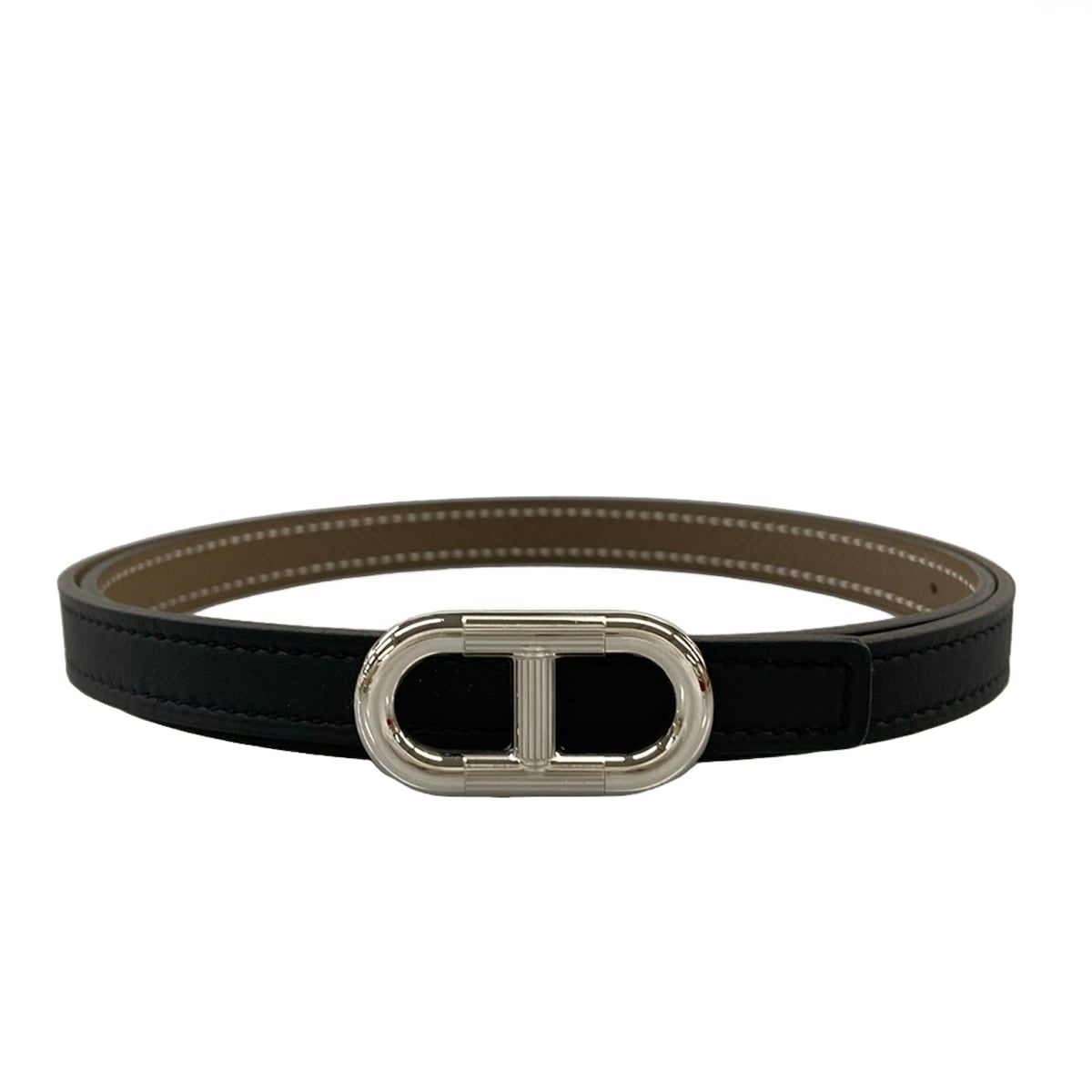 Hermes Belt 75 Maillon H Black Etoupe 75 Reversible
