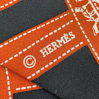 Hermes Scarf Twilly Black Orange Ribbon Bolduc Pattern — view 2