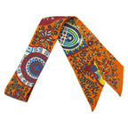 Hermes Scarf Twilly Orange Blue Multi Ribbon