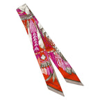 Hermes Scarf Twilly Orange Pink Multi Ribbon — view 4