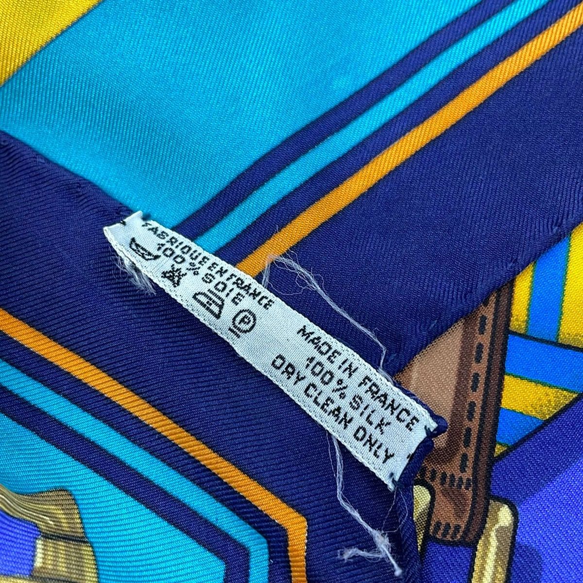 Hermes Scarf Carre 90 Light Purple Green Multi — view 3