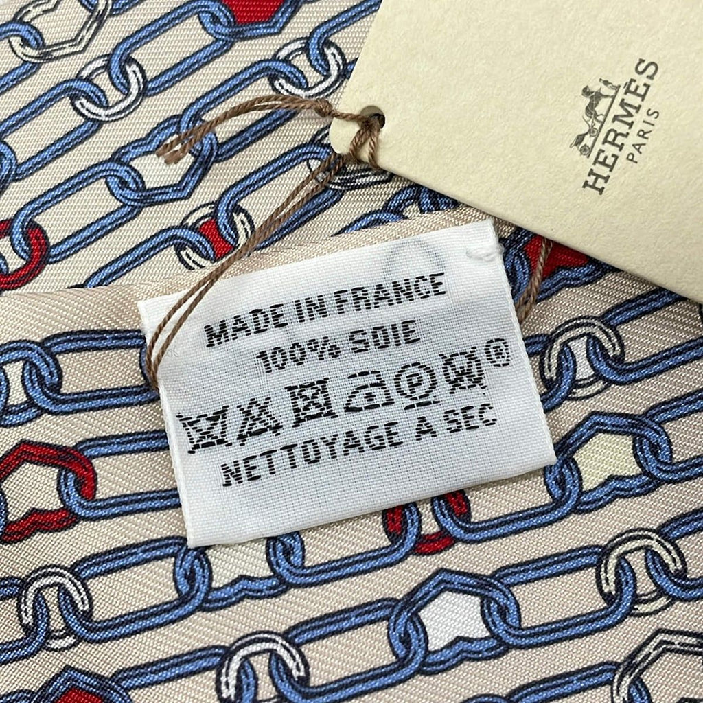 Hermes Scarf Twilly Beige Blue Multi Kaleidoscope Effect L'effet — view 3