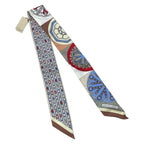 Hermes Scarf Twilly Beige Blue Multi Kaleidoscope Effect L'effet — view 4