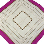 Chanel Scarf Beige Brown Pink CC Logo Silk