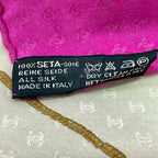 Chanel Scarf Beige Brown Pink CC Logo Silk — view 3