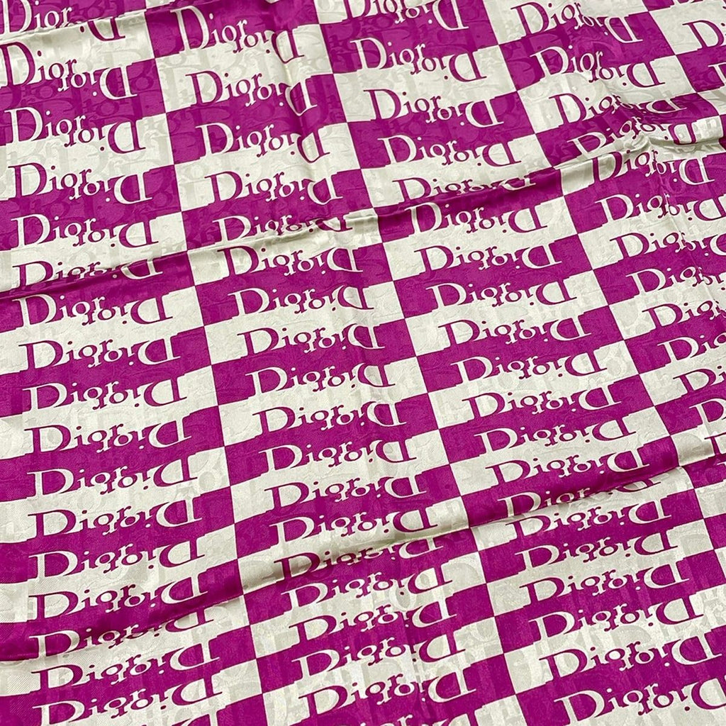 Dior Scarf Pink Light Green Logo Glam — view 4