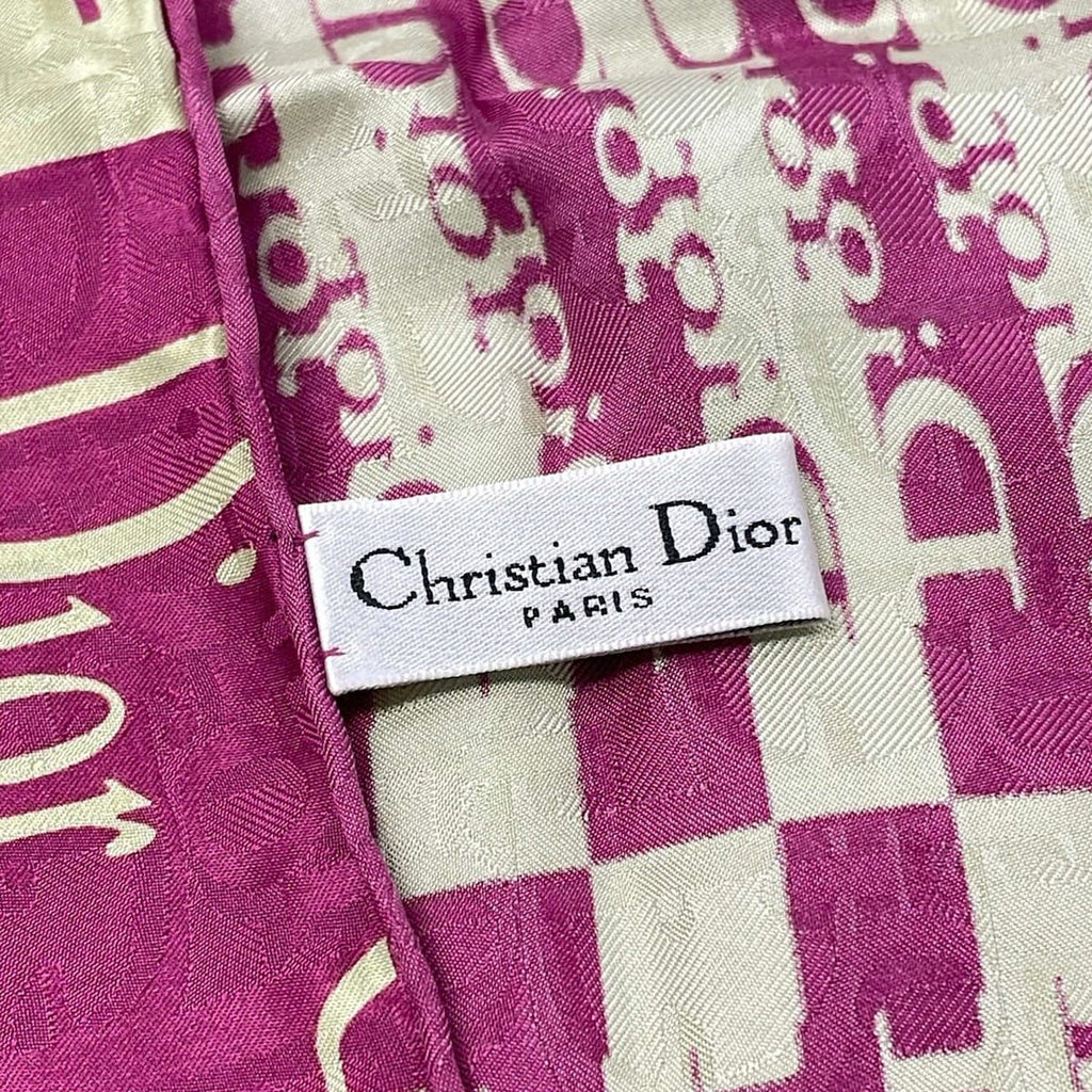 Dior Scarf Pink Light Green Logo Glam — view 2