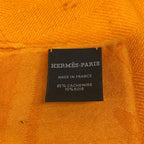 Hermes Shawl New Libris Orange Cashmere Silk Scarf — view 2