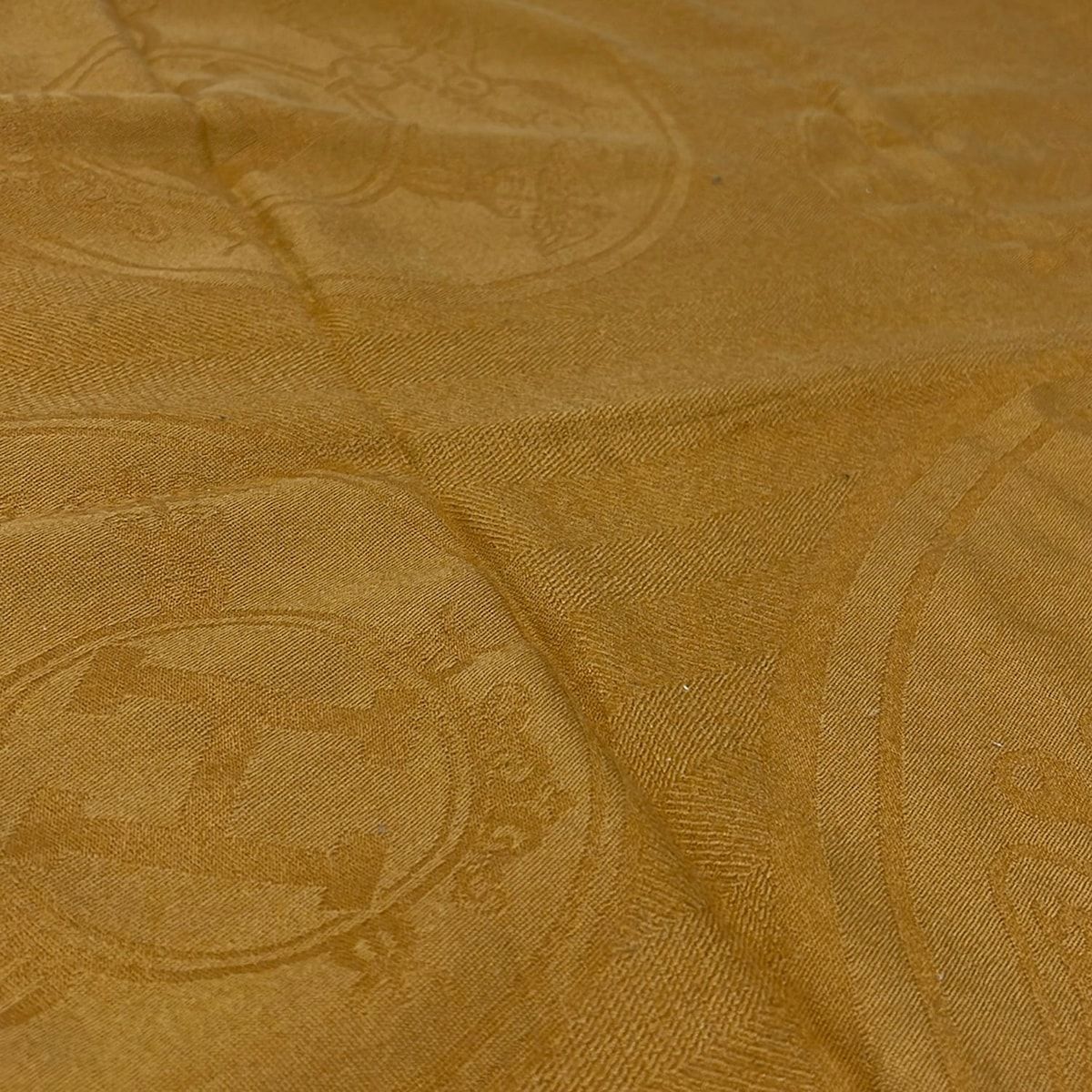 Hermes Shawl New Libris Light Brown Cashmere Silk Scarf — view 4