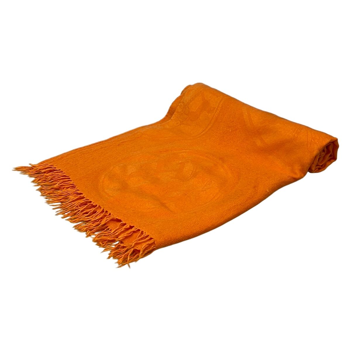 Hermes Shawl New Libris Orange Cashmere Silk Scarf