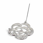 Chanel Camellia CC Logo Pearl Rhinestone Heart Star Brooch Silver — view 5