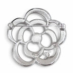 Chanel Camellia CC Logo Pearl Rhinestone Heart Star Brooch Silver — view 3