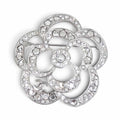 Chanel Camellia CC Logo Pearl Rhinestone Heart Star Brooch Silver