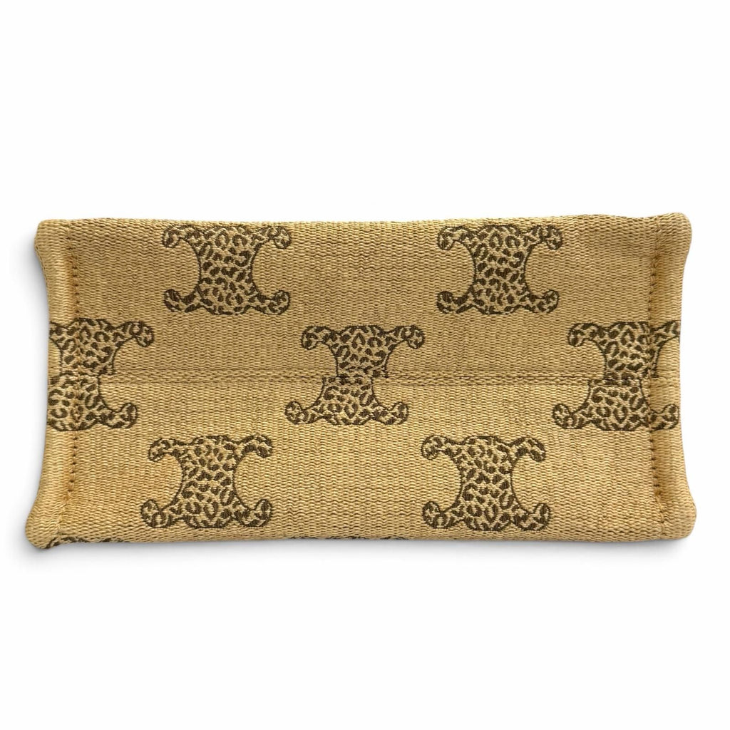 Celine Small Cabas Thais Raffia Effect Triomphe All Over Print 2-Way Shoulder — view 5