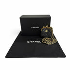 Chanel Lambskin Quilted CC Logo Kiss Lock Mini Chain Shoulder Bag Black — view 2