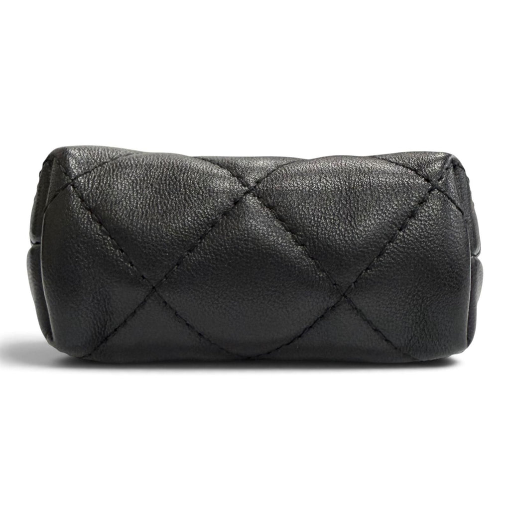 Chanel Lambskin Quilted CC Logo Kiss Lock Mini Chain Shoulder Bag Black — view 6