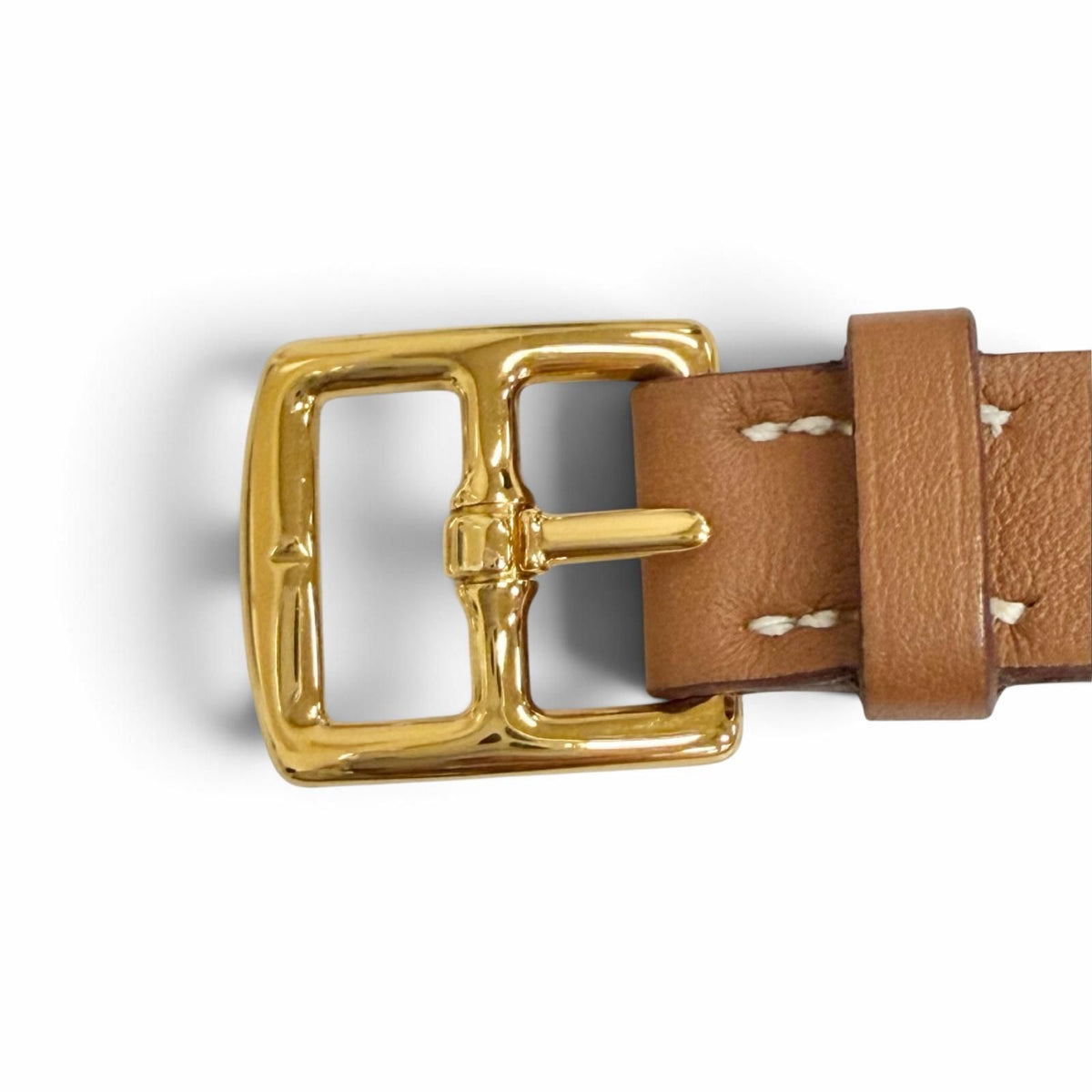 Hermes Caleche Double Tour Bracelet Leather Gold Brown — view 7