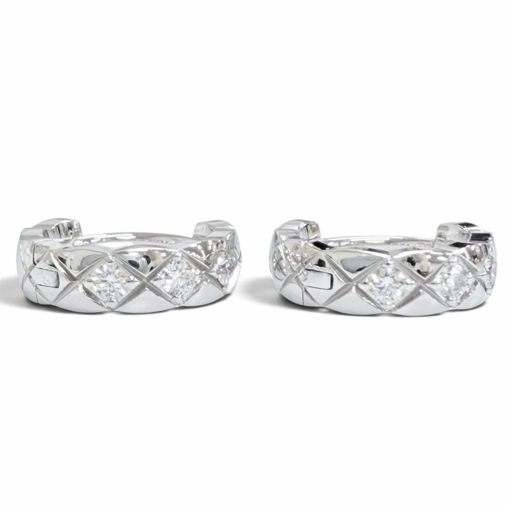 Chanel Coco Crush Collection Single Mini Hoop Set Diamond 750 White Gold — view 3