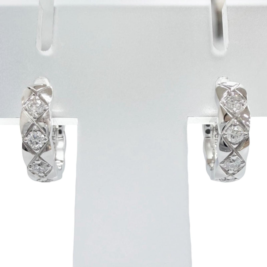 Chanel Coco Crush Collection Single Mini Hoop Set Diamond 750 White Gold