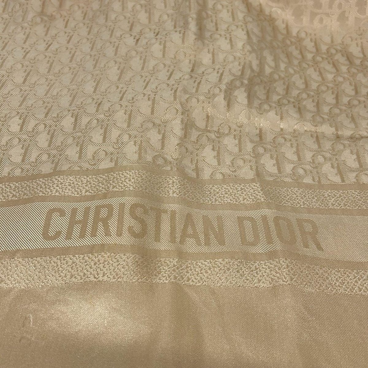 Dior Shawl Pink Beige Silk Scarf — view 4