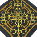 Hermes Scarf Carre 90 Black Brown Yellow