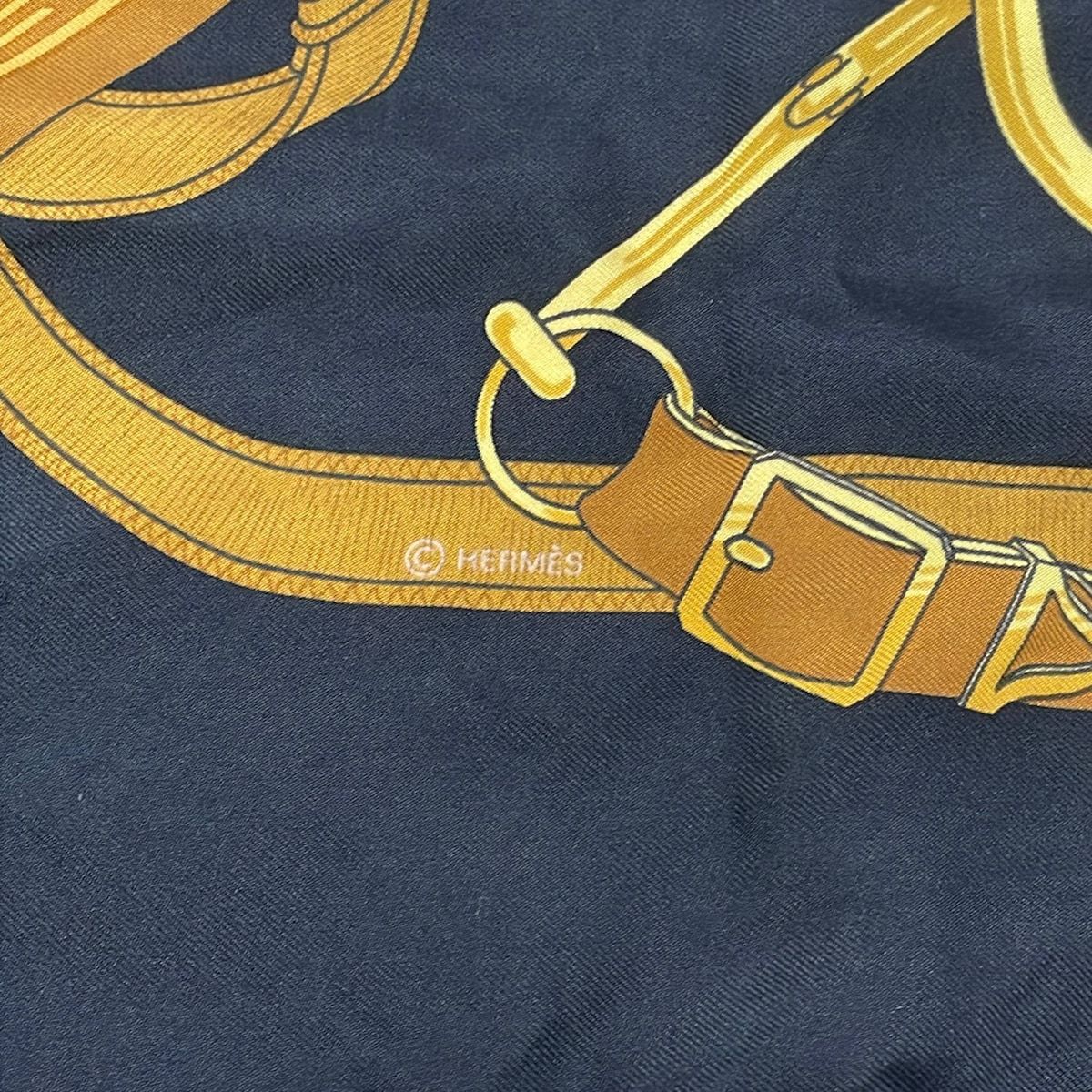 Hermes Scarf Carre 90 Black Brown Yellow — view 2