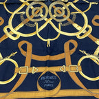 Hermes Scarf Carre 90 Black Brown Yellow — view 4