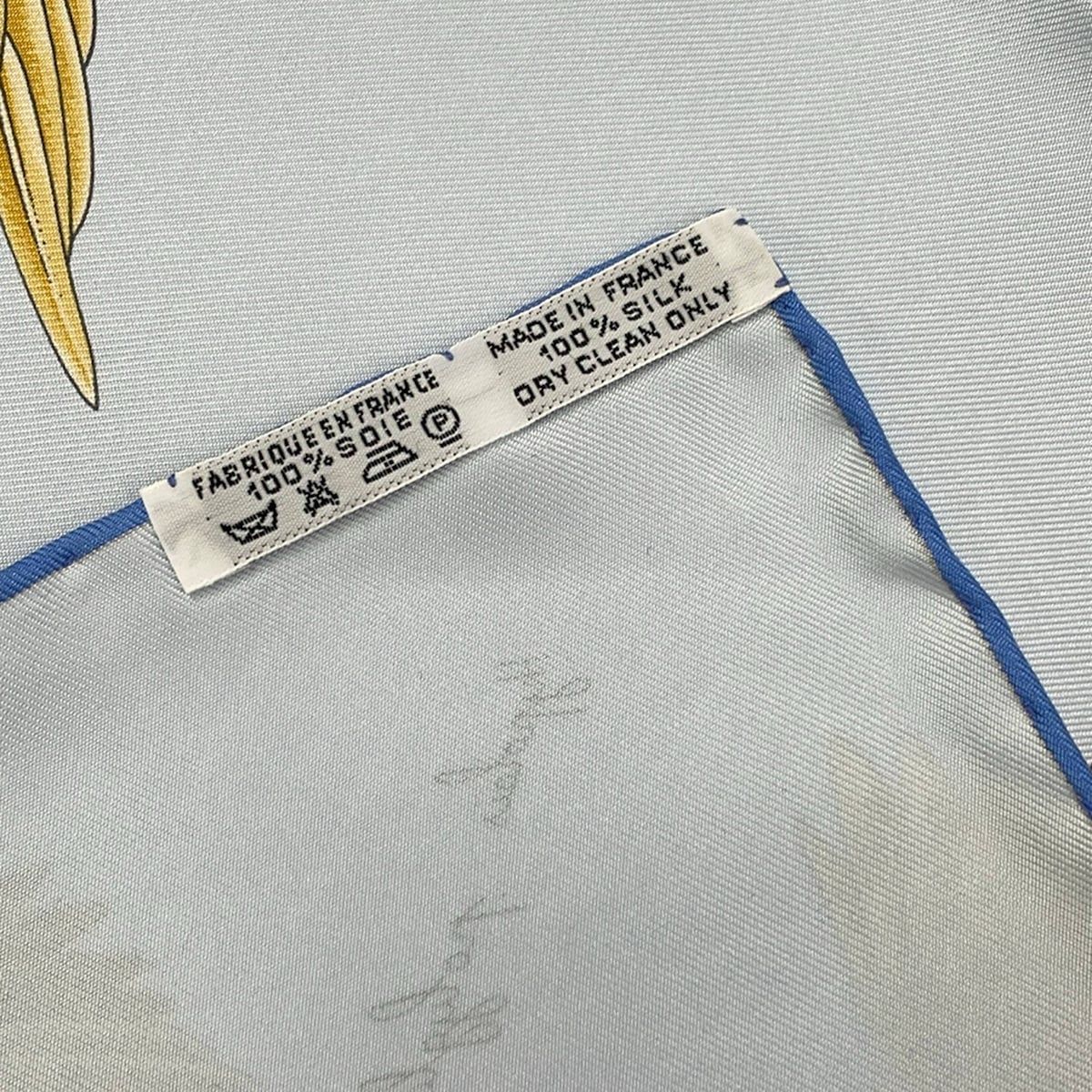 Hermes Scarf Carre 90 Light Blue Dark Brown Multi L'intrus — view 3