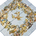 Hermes Scarf Carre 90 Light Blue Dark Brown Multi L'intrus