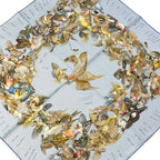 Hermes Scarf Carre 90 Light Blue Dark Brown Multi L'intrus
