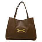 Gucci Tote Bag Horsebit 1955 Dark Brown Leather