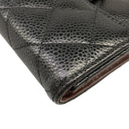 Chanel Trifold Wallet Quilted Black CC Logo Gold — view 6
