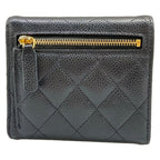 Chanel Trifold Wallet Quilted Black CC Logo Gold — view 2