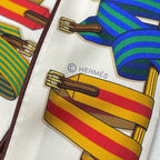 Hermes Scarf Twilly Passpoil Ivory Gray Beige Multi Ribbon — view 2