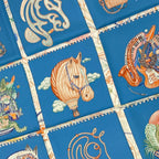 Hermes Scarf Carre 90 Blue Orange Multi Chevaloscope — view 4