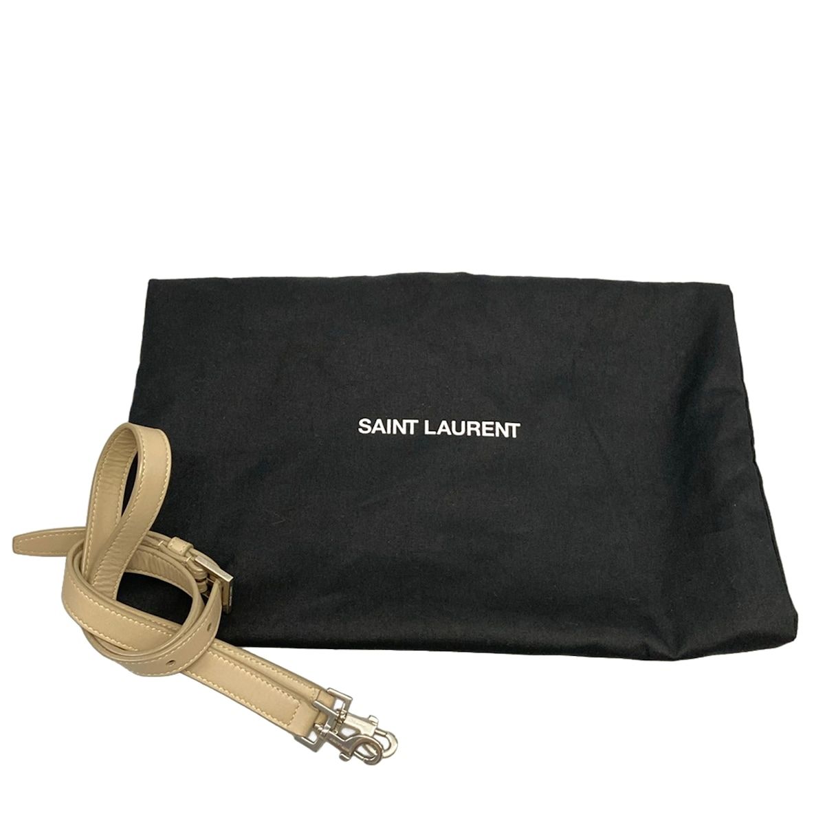 Saint Laurent Paris Handbag le 37 Small Light Greige Leather — view 8