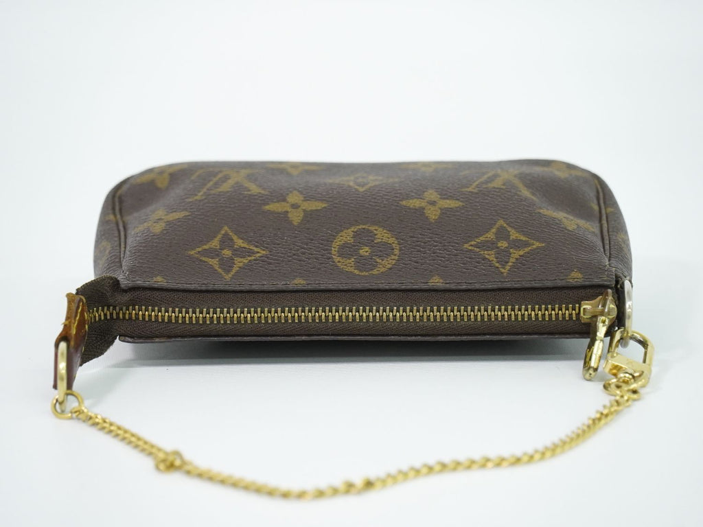 Louis Vuitton LV Mini Pochette Accessoires Monogram Pouch Handbag Brown — view 5