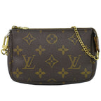Louis Vuitton LV Mini Pochette Accessoires Monogram Pouch Handbag Brown