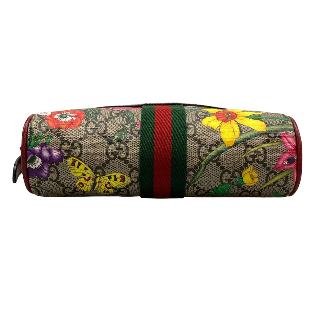 Gucci Shoulder Bag Ophidia GG Flora Beige Bordeaux Leather — view 5