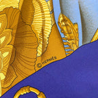 Hermes Scarf Carre 90 Navy Red Multi Soleil de Soie — view 2
