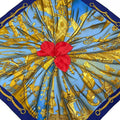 Hermes Scarf Carre 90 Navy Red Multi Soleil de Soie