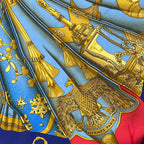 Hermes Scarf Carre 90 Navy Red Multi Soleil de Soie — view 4