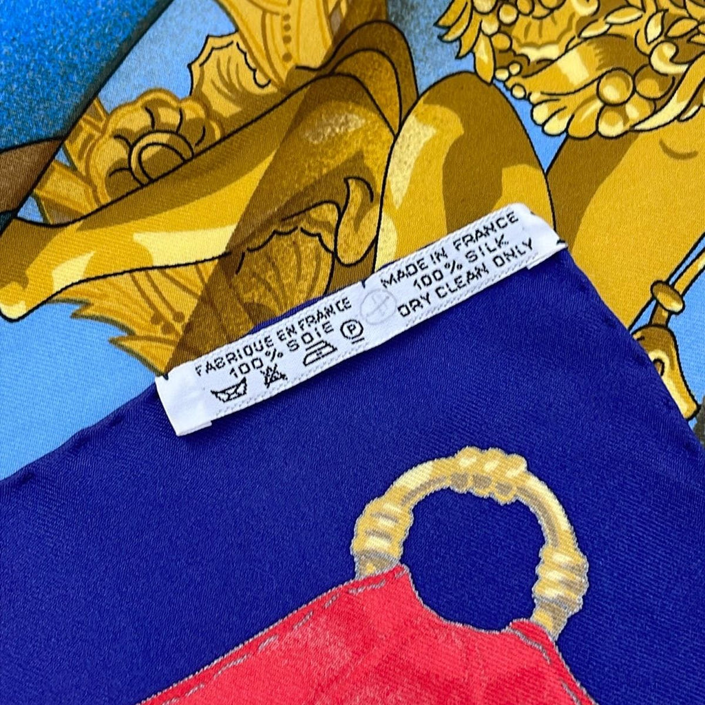 Hermes Scarf Carre 90 Navy Red Multi Soleil de Soie — view 3