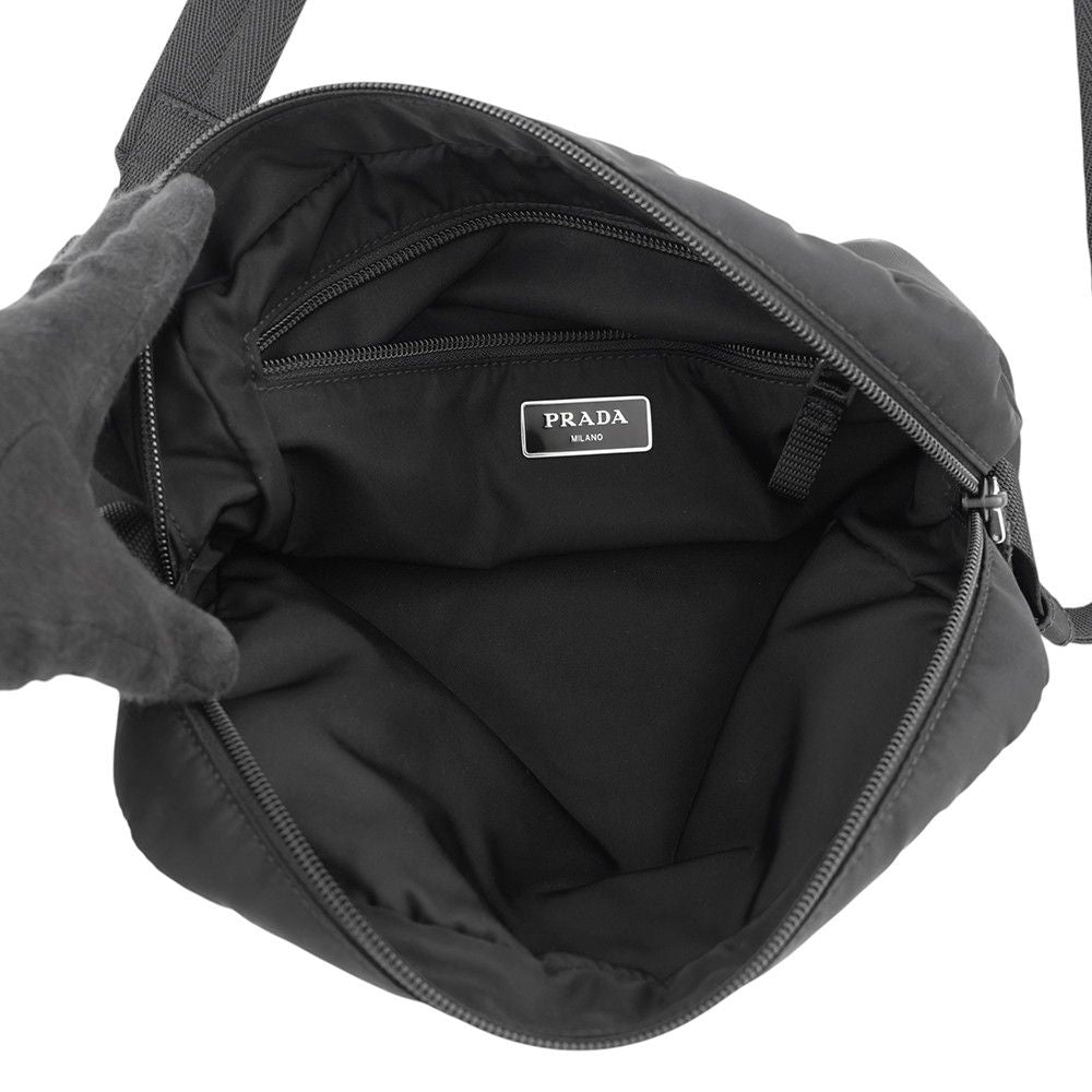 Prada Shoulder Bag Triangle Logo Nylon Black — view 5