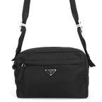 Prada Shoulder Bag Triangle Logo Nylon Black
