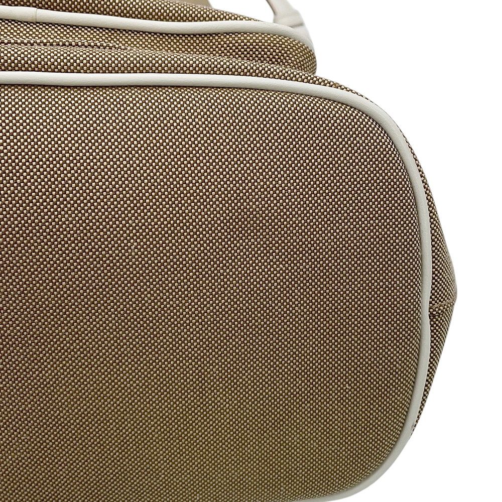 Prada Handbag Logo Jacquard Canvas Leather 2-Way — view 8