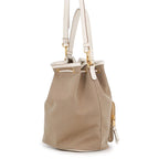 Prada Handbag Logo Jacquard Canvas Leather 2-Way — view 2