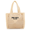 Prada Handbag Logo Clochette Tote Small Raffia
