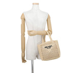 Prada Handbag Logo Clochette Tote Small Raffia — view 4